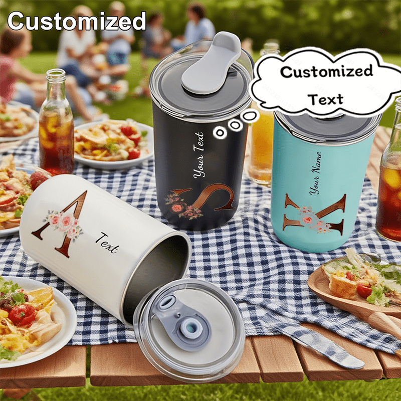 Coffee Equipment For Camping - Custom Floral Monogram Initial Tumbler, Personalized