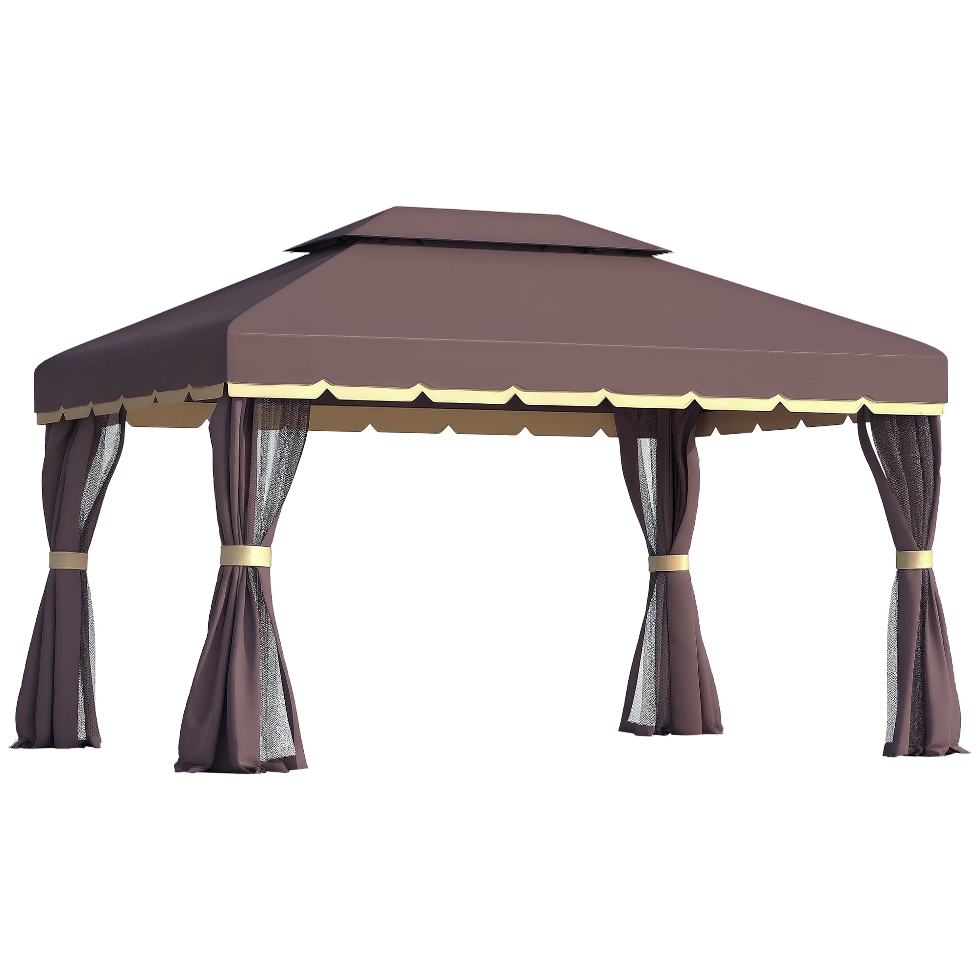 10' x 13' Patio Gazebo, Alumin - Coffee X 评论和价格