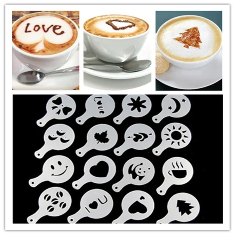16Pcs/Set Coffee Mold Latte Ca - Coffee Shop Equipment 评论和价格